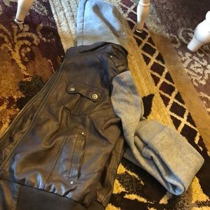 Half leather jacket